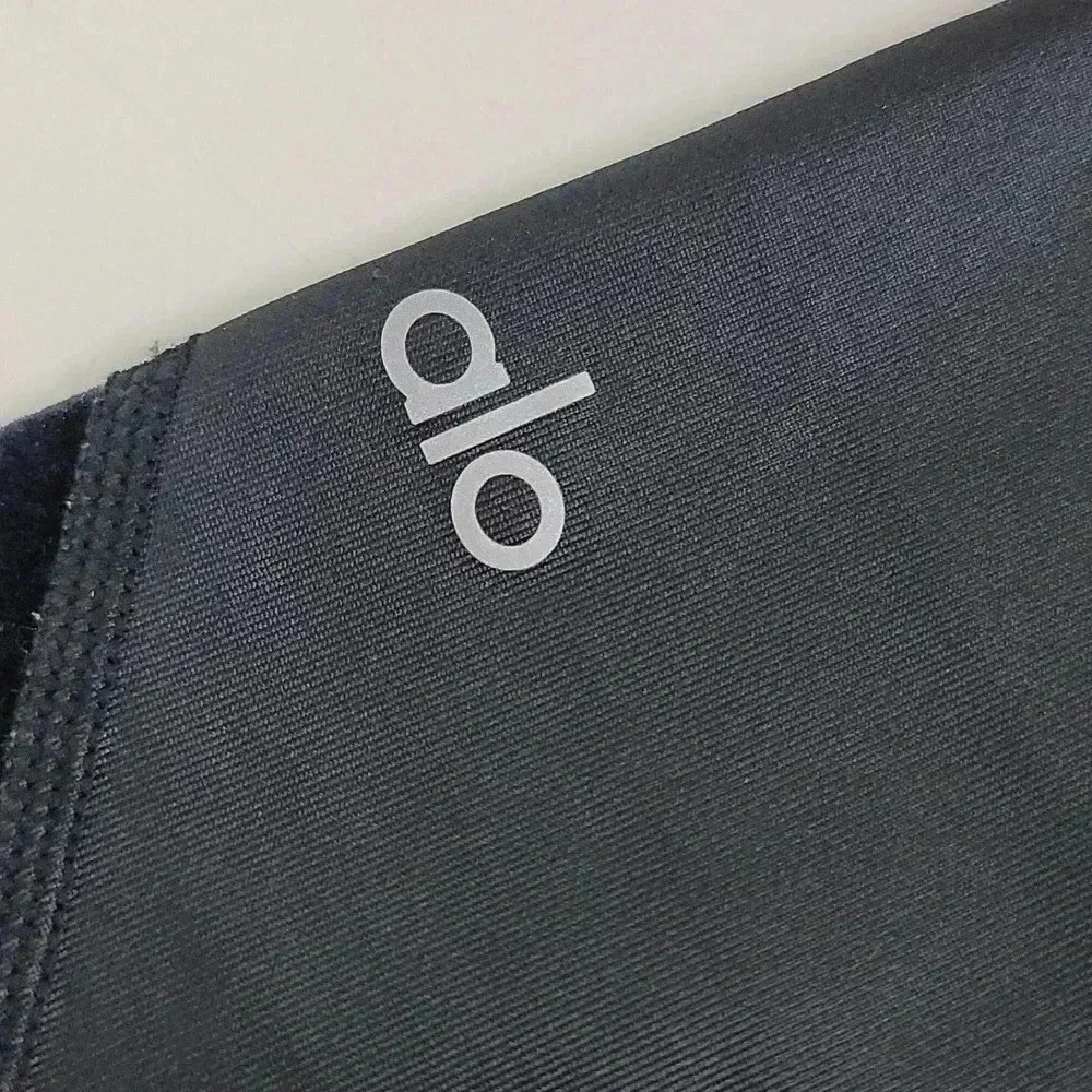 Alo Yoga Black Sheila Leggings Mesh Panels  Activewear